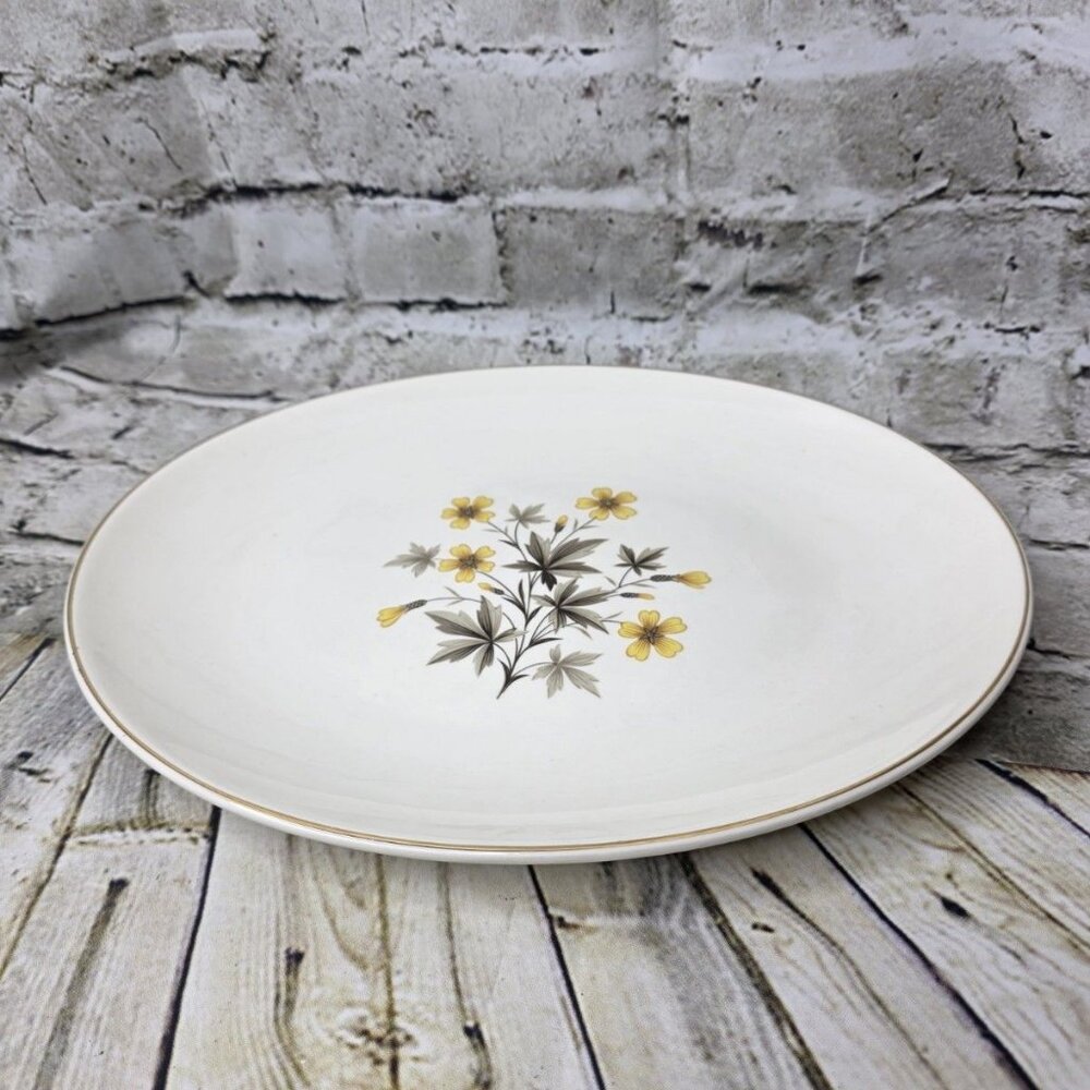 Edwin Knowles Sun Light Serving Platter 10 x 12.5" Replacements Floral Gold Trim